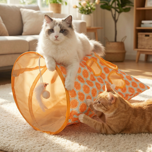 Saco de Dormir y Túnel "Hide & Play" – Refugio y Diversión para Gatos