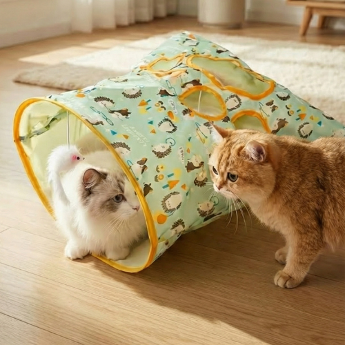 Saco de Dormir y Túnel "Hide & Play" – Refugio y Diversión para Gatos